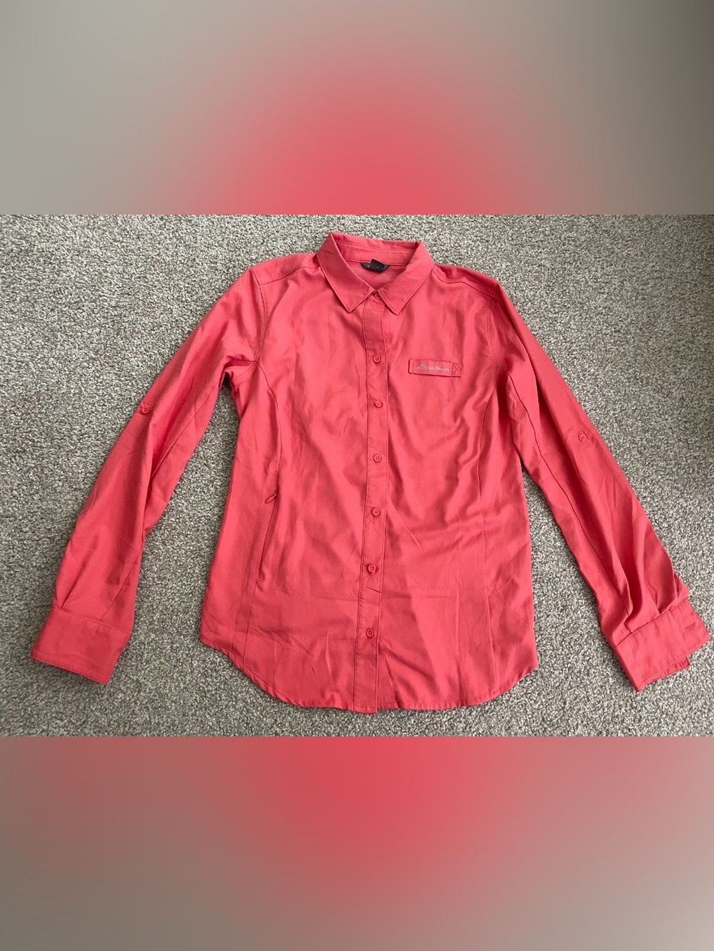 Eddie Bauer Women’s Size XS Hiking Button-Up Shirt - Coral Pink